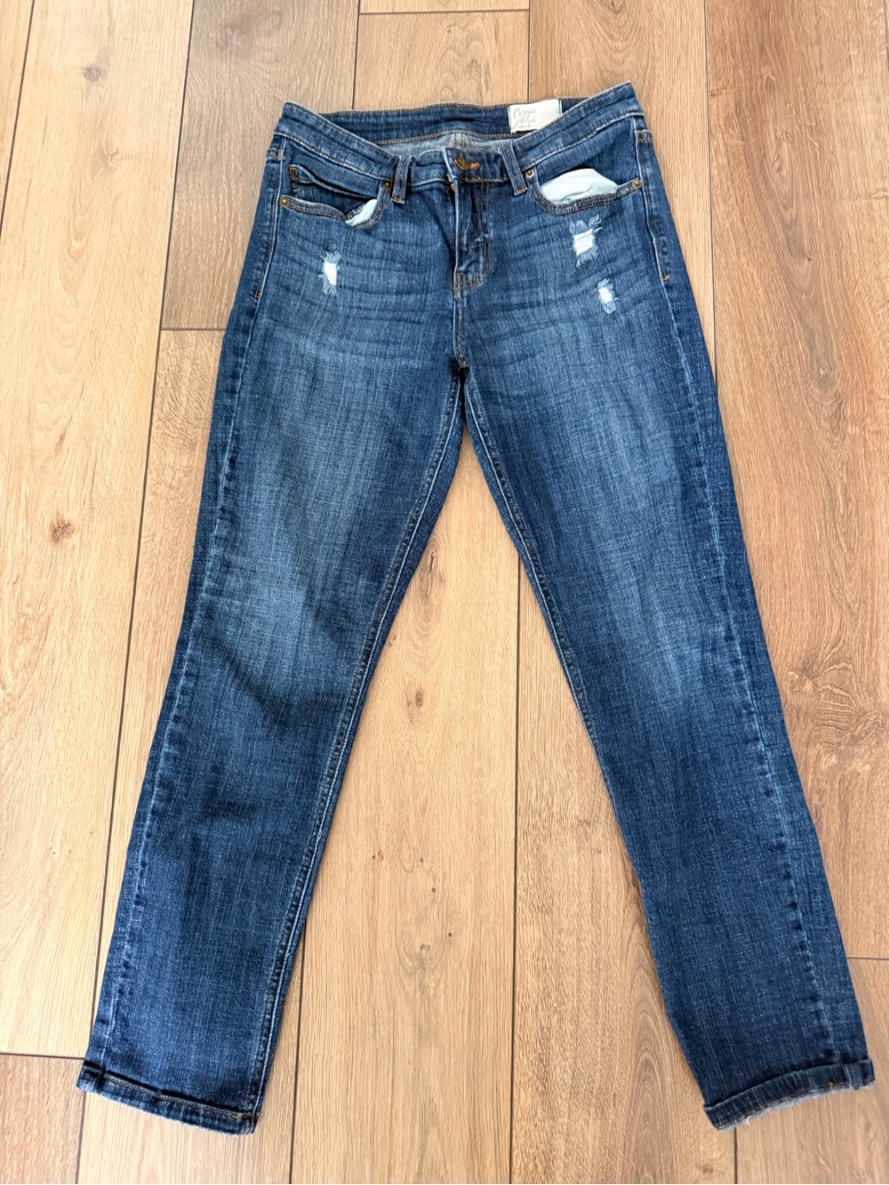 Women’s Skinny Mid-Rise Jeans in Dark Blue Wash